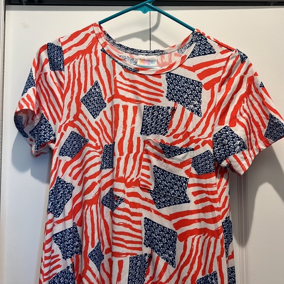 Lularoe American flag women’s Carly dress size xs Americana style high low - Picture 2 of 4